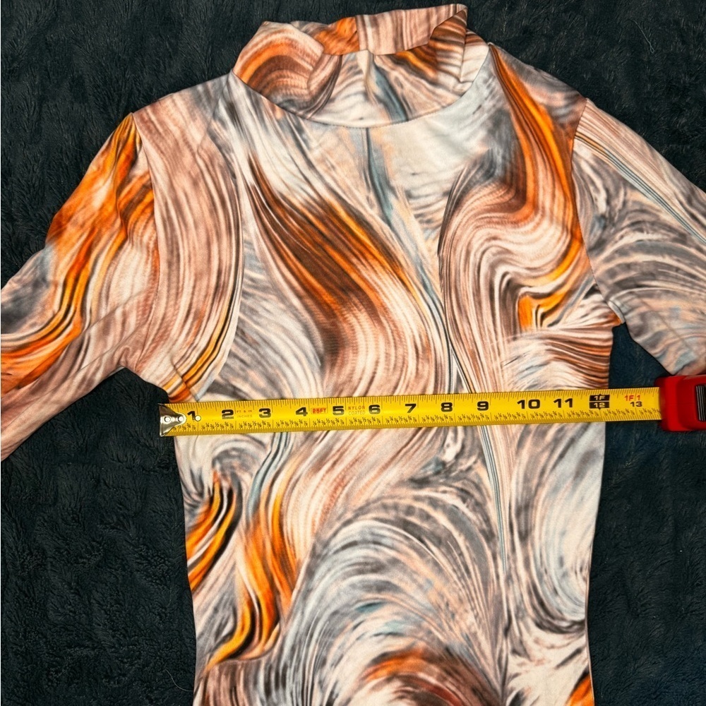 Pastel Swirl Pattern Long Sleeve Dress - Picture 8 of 14